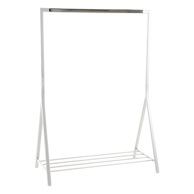 AC Design Furniture Keld Kleiderständer Weiß Garderobenständer mit Ablage Schlafzimmer Flur Kleiderständer aus Metall Packung mit 1