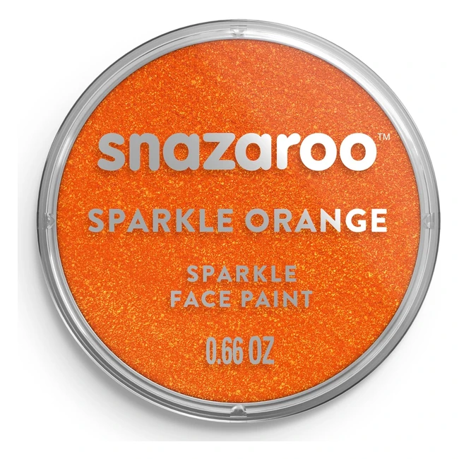 Snazaroo Peinture Visage et Corps - Maquillage Enfant et Adulte - Fard 18ml - Couleur Orange Nacré