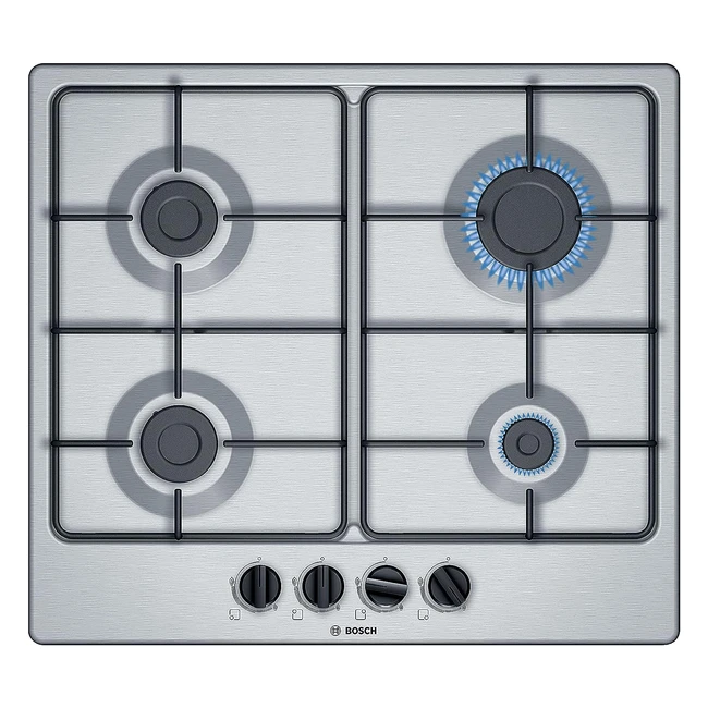 Plaque de cuisson gaz Bosch PGP6B5B85 Série 4 - Contrôle confortable - 60 cm inox