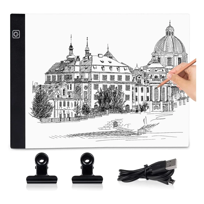 Tablette Lumineuse A5 Coolzon - Ultra Mince, Réglable, Portable - Pour Dessin, Animation, Diamond Painting