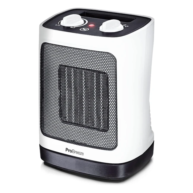 Pro Breeze 2000W Ceramic Fan Heater - Efficient Heating, 2 Heat Settings, Portable