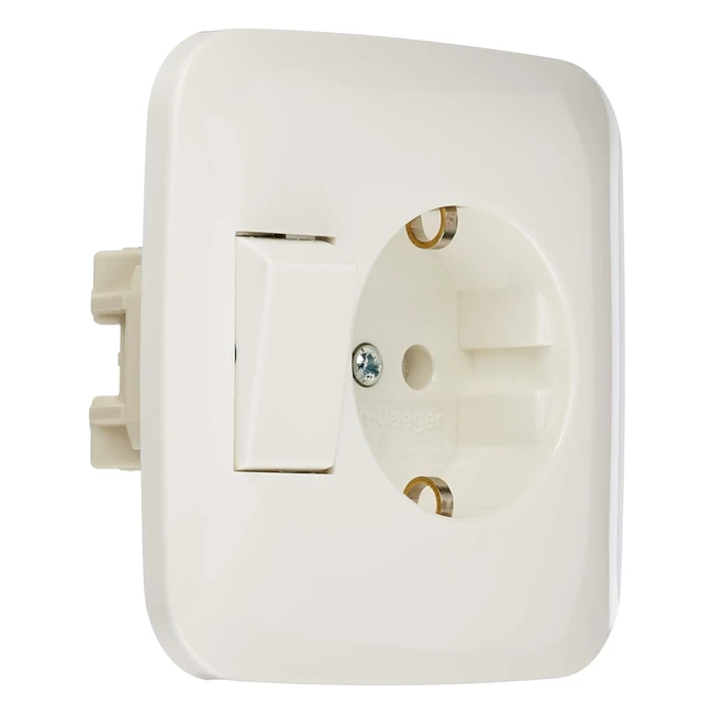 Enchufe Schuko Buschjaeger 43106EUJ214 con Interruptor Basculante - Blanco