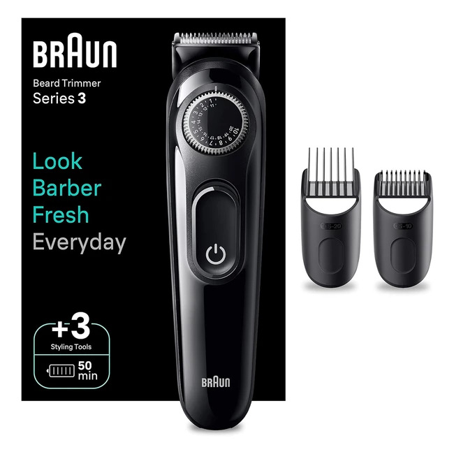 Braun Beard Trimmer Series 33410 - Ultra Sharp Blade, 40 Length Settings, Rechargeable