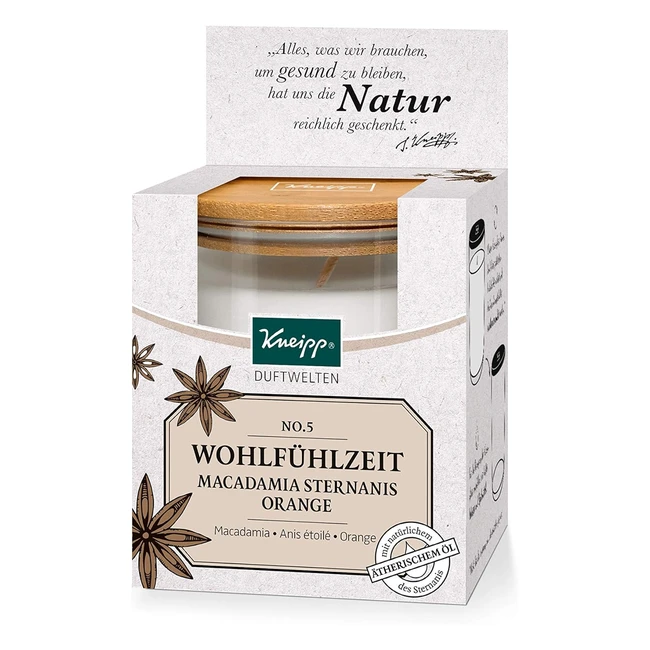 Vela aromtica Kneipp Duftwelten con aroma natural anisado y tapa de madera