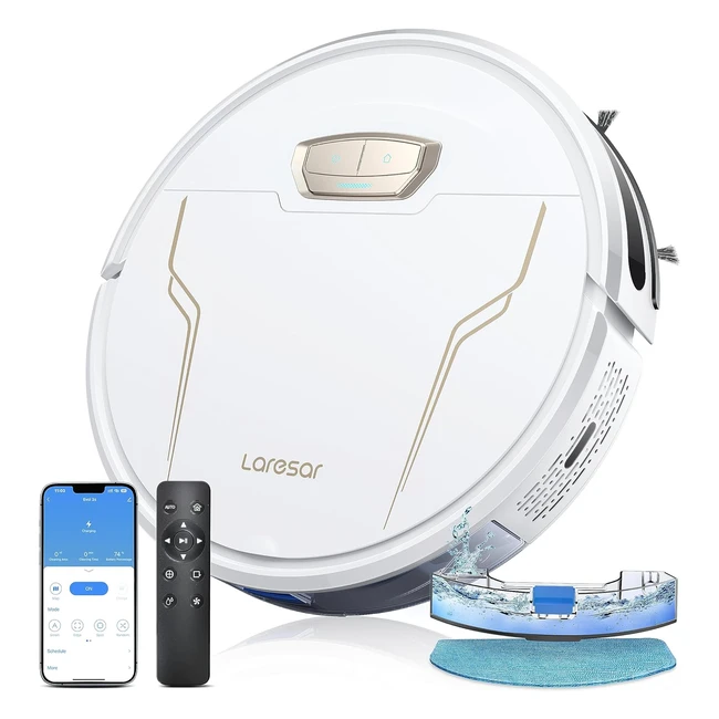 Laresar Robot Vacuum Cleaner with Mop | Ultra Thin, 4000Pa Suction | Smart App Control