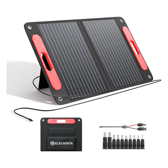 Caricabatterie solare portatile 75W 18V Elecaenta - Ricarica rapida USB-C PD45W QC3.0
