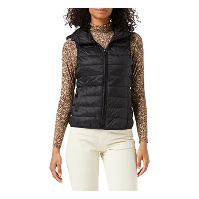 Gilet trapuntato Only Onlnewtahoe con cappuccio e cintura - Nero XXL