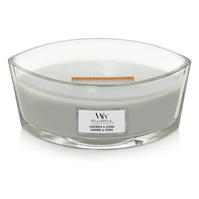 Woodwick Ellipse Scented Candle | Crackling Wick | Up to 50 Hours Burn Time | Lavender & Cedar