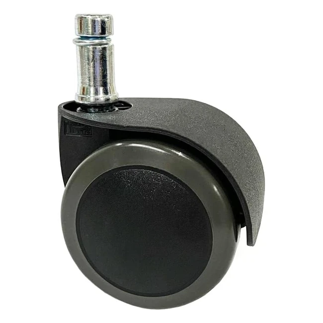 hjh office 619032 Bürostuhlrollen Rolo Easy Schwarz Set 5x Spezialrollen für Hartböden 10 mm Stift 50 mm Durchmesser