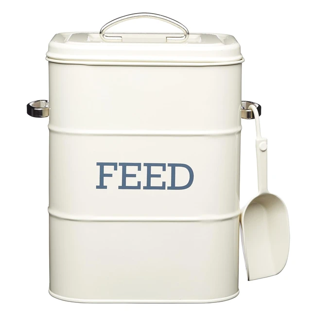 Barattolo di Latta Living Nostalgia Kitchen Craft Feed 3kg - Colore Panna Antica