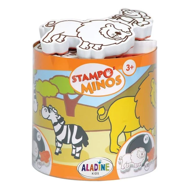 Aladine Tampominos Sabana - Sellos de Espuma y Goma - Maxi Tampon Negro - Juegos Creativos