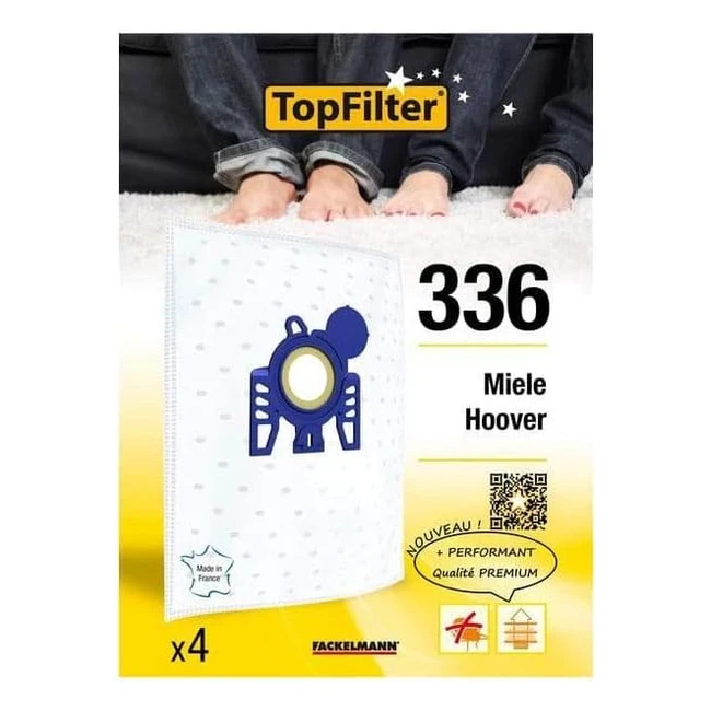 Lot de 4 sacs aspirateur Miele et Hoover - Topfilter 64336
