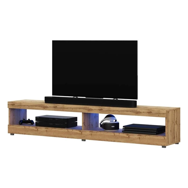 Selsey Viansola TV Lowboard, stehend oder hängend, Eiche matt, mit LED, 140 cm