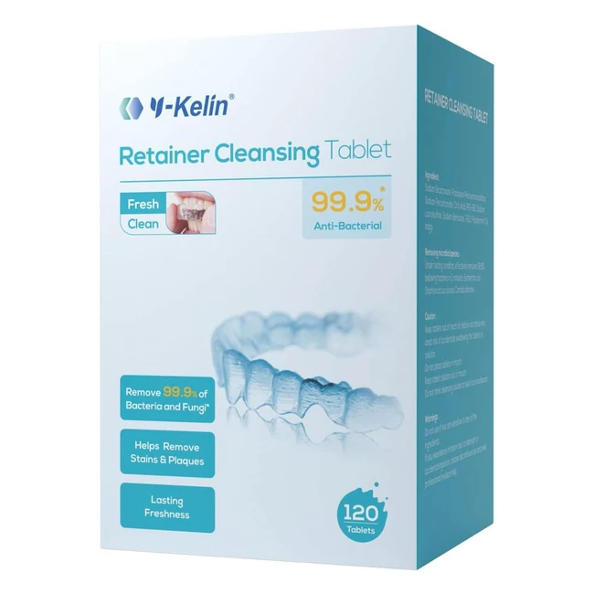 Ykelin Retainer Cleaner Tablets - Removes Stains & Odor - 4 Months Supply