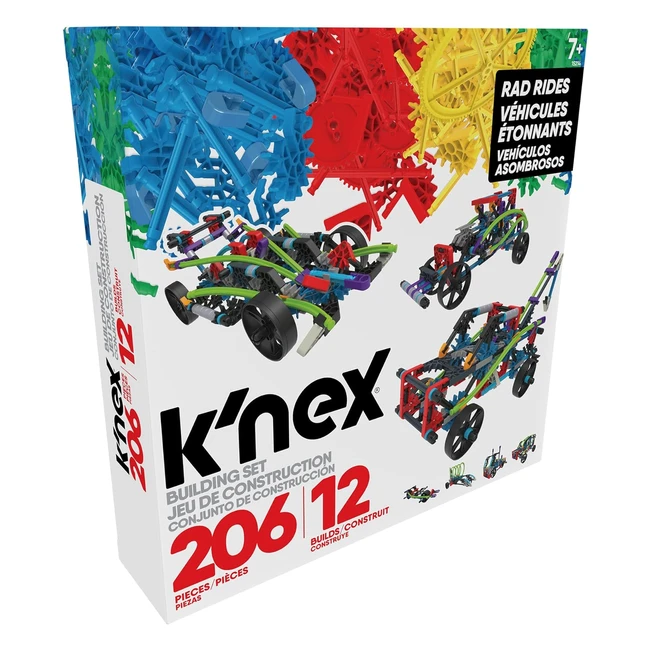 Knex Rad Rides Building Set 206 Piece STEM Learning Kit for Kids Ages 7+ - Educational Toys for Boys and Girls
