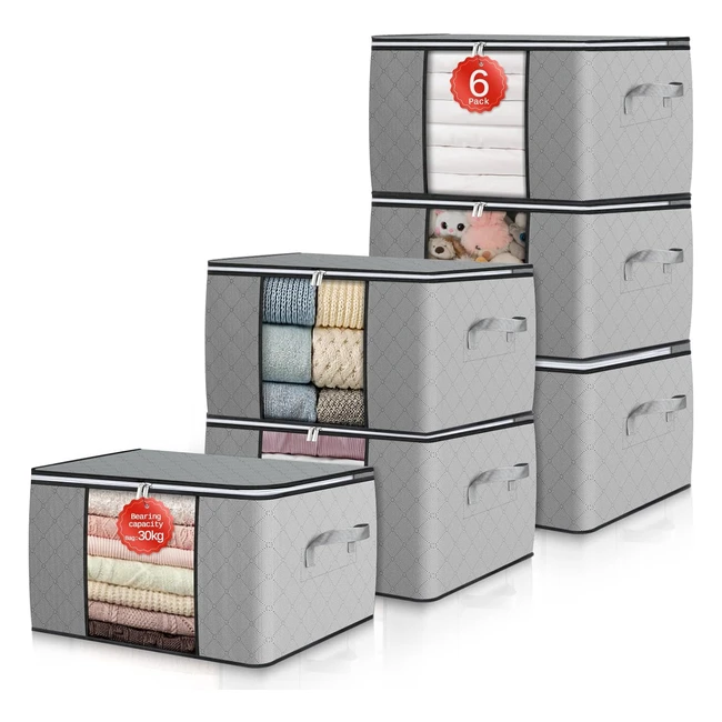 Cajas Almacenaje Ropa Gomaihe - 6 Piezas, 90L - Organizador Armario Plegable