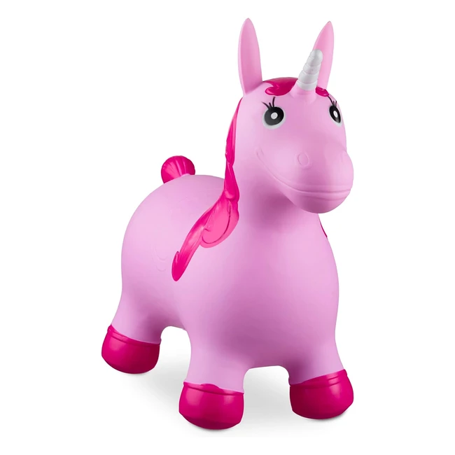 Unicorno gonfiabile cavalcabile per bambini fino a 50 kg - Relaxdays 1002498952