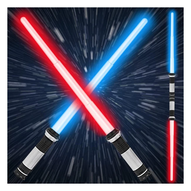 Kids Lightsaber - Retractable 7 Colors Light Up Sword with Sound - 2 Pack