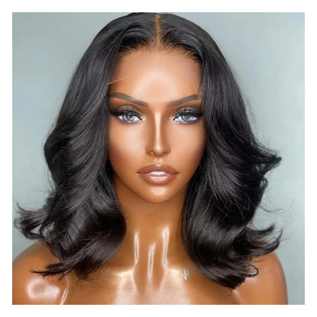 Angelwing Hair Body Wave Human Hair 14 Inch Glueless 4x4 Lace Closure Wigs