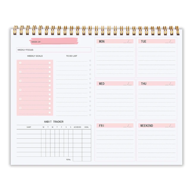 Weekly 2022 Desk Planner Notepad | To Do List Pad | Productivity Organizer