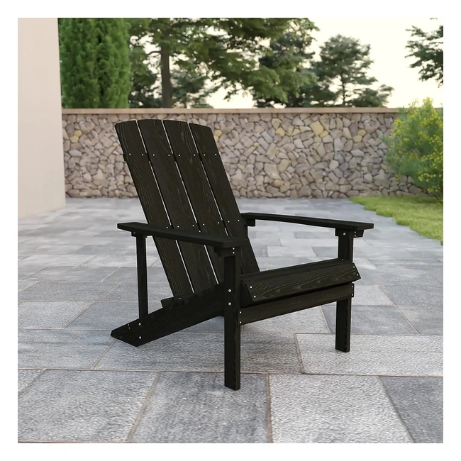 Silla Adirondack Grado Comercial para Interiores y Exteriores - Resistente a la Intemperie - Gris Pizarra