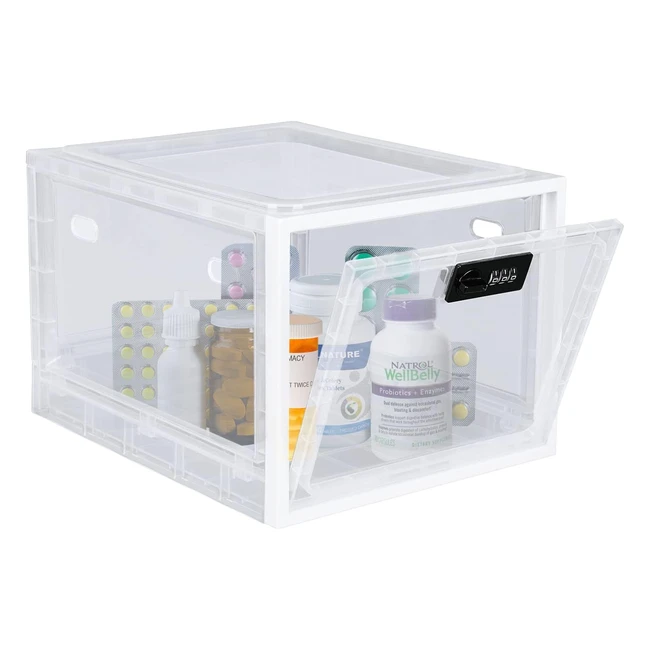 Medicine Lock Box - Large Capacity, Food Safe, Lockable Container - Home, Kitchen, School, Office Safety