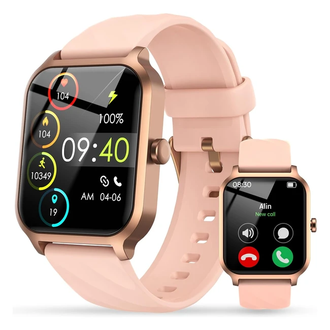 Reloj Inteligente Mujer183 Smartwatch con Llamada Bluetooth - Impermeable IP68 - Notificación WhatsApp - Asistente de Voz - Podómetro - Monitor Ritmo Cardíaco y Sueño - Rosa
