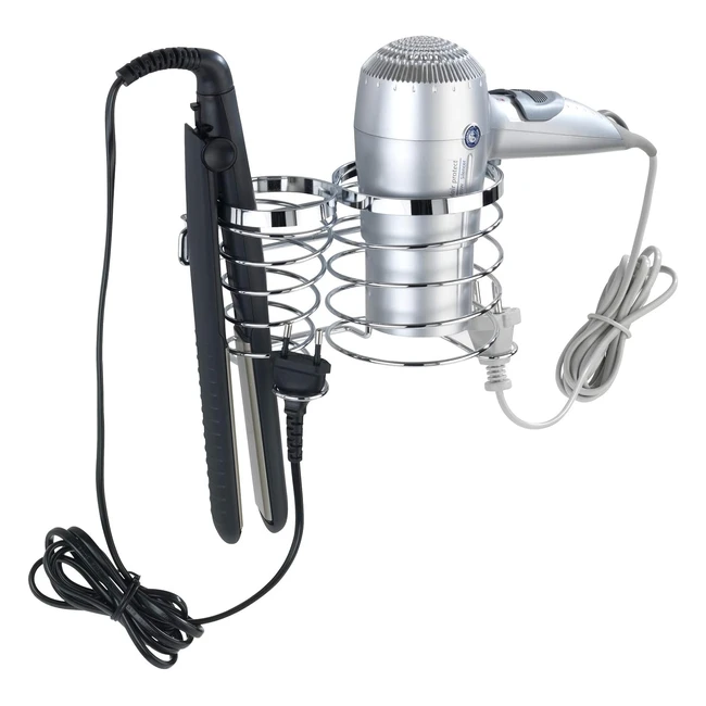 Soporte Premium para Secador y Plancha de Pelo - Wenko - Ref. 123456 - Acero Inox