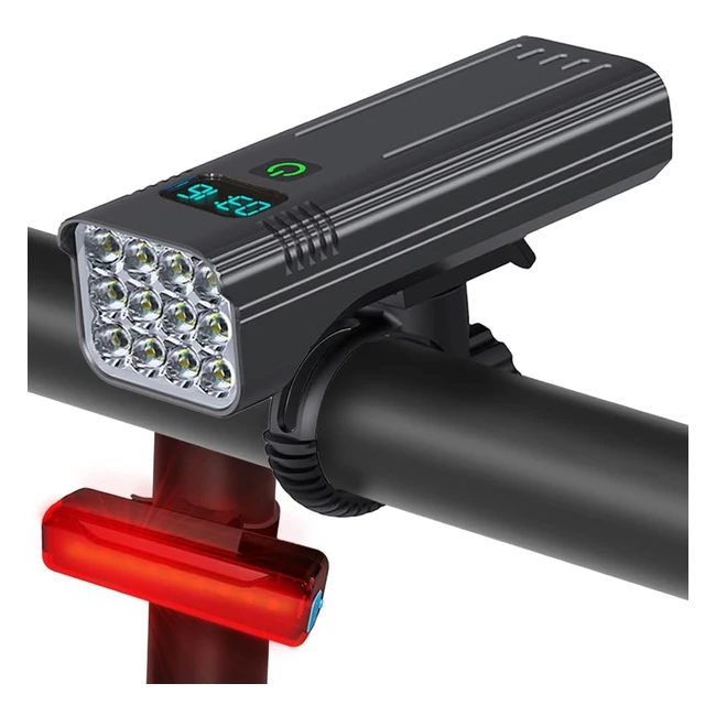 Super Bright Bike Lights Set - 2023 Upgrade - 8000 Lumens - USB Rechargeable - 55 Modes