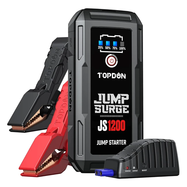 Topdon Starthilfe Powerbank JS1200 - Starterbatterie 1200A Auto Booster Power Pack