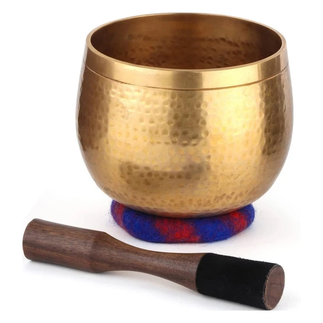 Tibetan Singing Bowls Set - Handhammered in Nepal - Meditation Yoga Chakra Accessories - Unique Gifts - 8 cm
