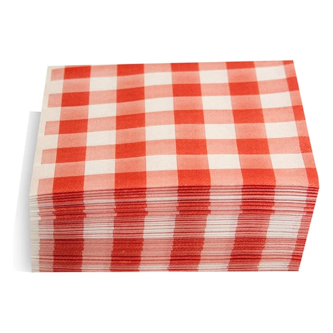 Servilleta Morigami SER41017705 40x40 Airlaid Pliegue 14 - 50 Servilletas Vichy Rojo