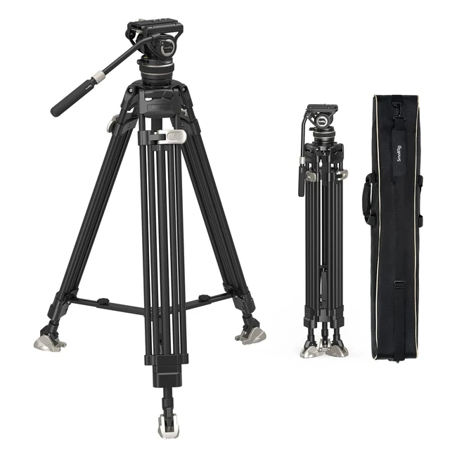 SmallRig AD100 78 Video Tripod - Lightweight Carbon Fiber, 360 Fluid Head, Load up to 10kg