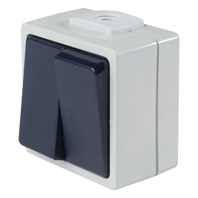 Asschwabe Aufputzschalter Switch IP54 Outdoor Use Grey 62451 - Robustes Thermoplastgehäuse, UV-beständig
