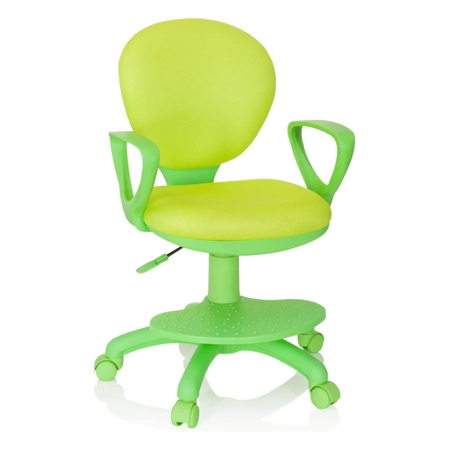 HJH Office 670979 Kinder Drehstuhl grün Schreibtischstuhl höhenverstellbar Fußstütze