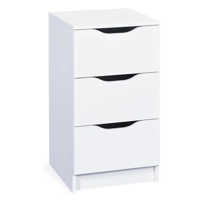 Inter Link Kommode 3 Schubladen Schubladenschrank Beistellschrank Sideboard Weiß
