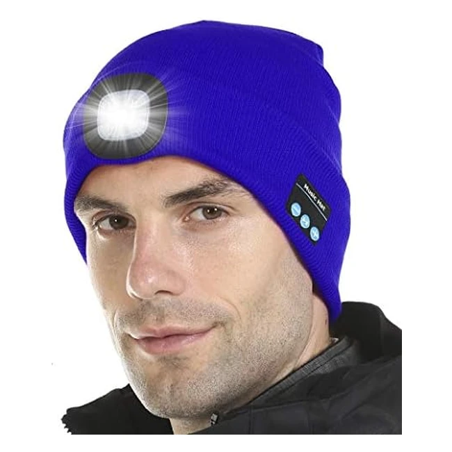 Attikee Bluetooth Hat Beanie with Headphones - Winter Knitted Music Cap, Stereo Speakers, Mic - Unisex Torch Hat