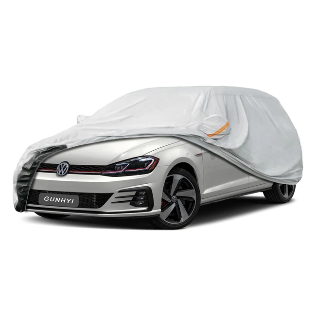 Funda Coche Exterior Impermeable y Transpirable Gunhyi 6 Capas - Ajuste Hatchback 415-450cm - Protección UV y Antipolvo