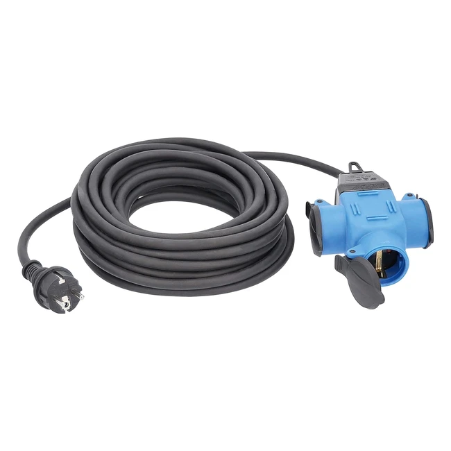 Schwabe 3-fach Gummiverteilersteckdose 45m H07RNF 3G15 IP44