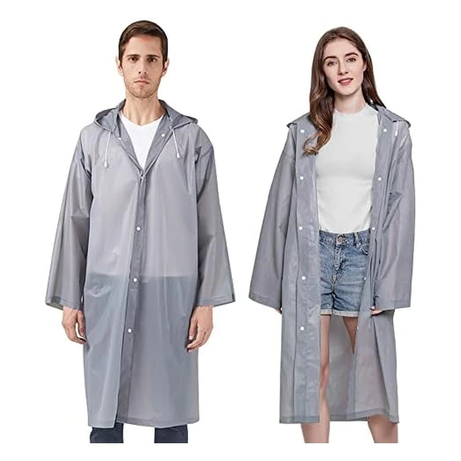 Cosowe Rain Poncho Raincoats for Adults - 2 Pack, Reusable, Waterproof, Emergency Outdoors Camping - #Rainwear