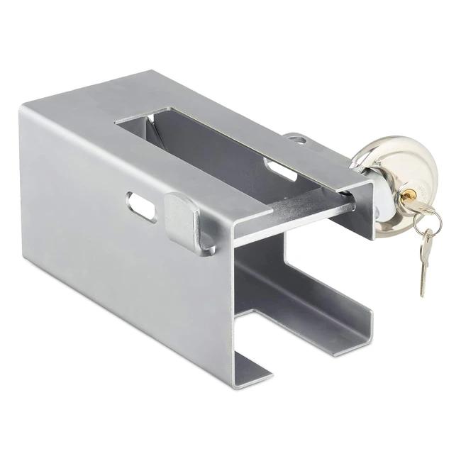 Serrure de remorque Relaxdays 10031042 - Protection antivol pour attelages courants - Serrure ronde en acier argenté