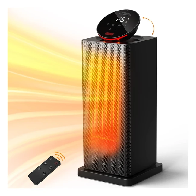 Omisoon Heater 2000W Eco Electric Heater | 90° Oscillation | Thermostat | 24H Timer | Low Energy | LED Touch | Remote Control | Fast Heating