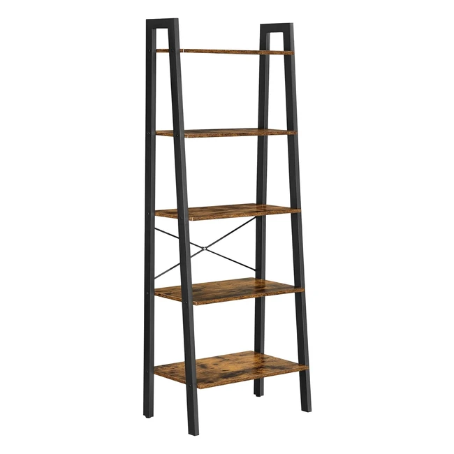 VASAGLE Vintage 5-Tier Metallregal, Einfache Montage, Wohnzimmer Schlafzimmer Küche Regal 56 x 172 x 34 cm LLS45X