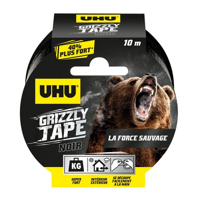 Cinta adhesiva UHU 34555 Grizzly, 10m - Alta resistencia y durabilidad