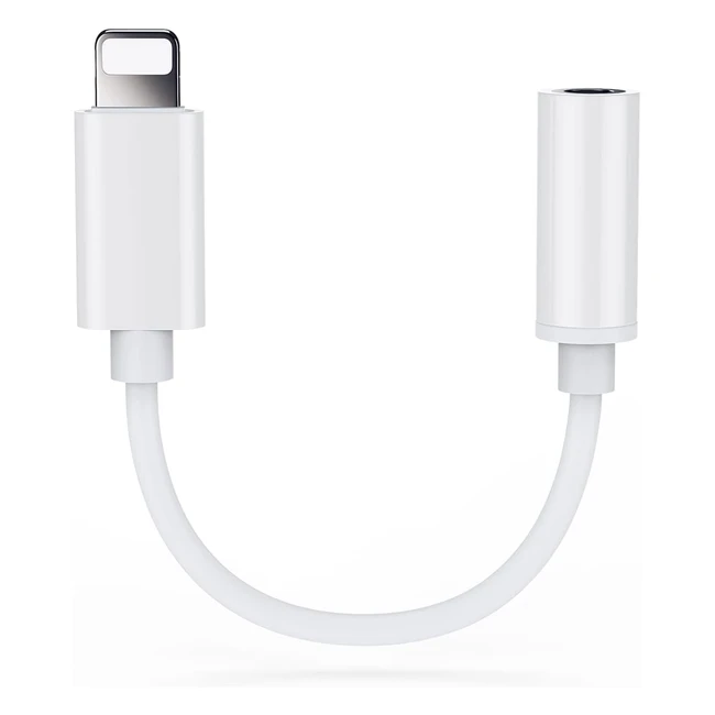 Apple MFI Certified Lightning to 3.5mm Headphone Jack Adapter - High Definition Sound - Compatible with iPhone 13 12 11 Pro XR XS Max X 8 7 - #AudioAdapter #iPhoneAccessories
