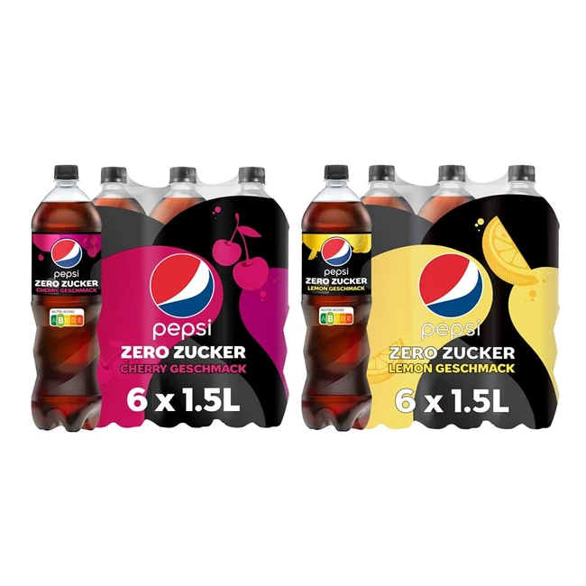 Pepsi Zero Zucker Cherry & Lemon, 6x1,5l - Doppelte zuckerfreie Cola-Erfrischung