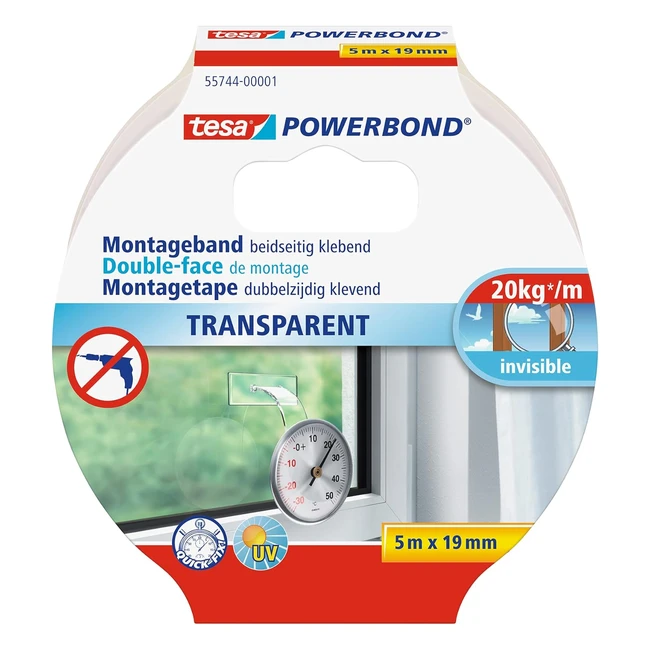 Cinta Adhesiva Tesa Powerbond Transparente - Fuerte y Transparente