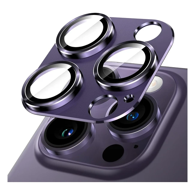 Protection Objectif Caméra Jetech pour iPhone 14 Pro 61 Pouces et iPhone 14 Pro Max 67 Pouces - Verre Trempé 9H - Lot de 1 - Violet Intense