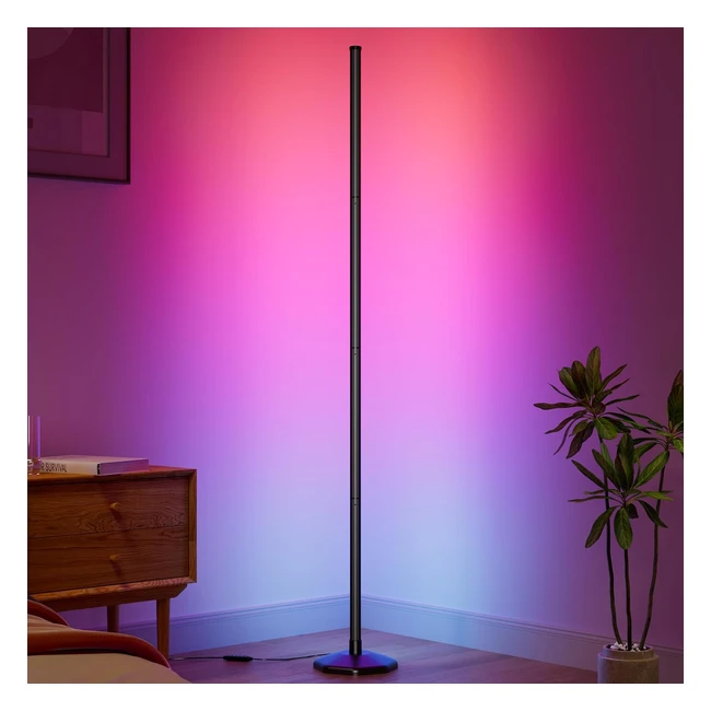 Lampadaire sur pied salon RGB 165cm, 300 modes, musique sync, dimmable - Buyya