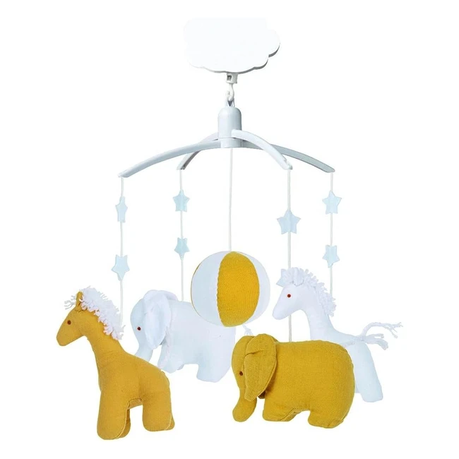 Mobile Musical Éléphant Girafe Trousselier, Coton Bio, Musique Romo Juliette, Classique Chic, Cadeau de Naissance
